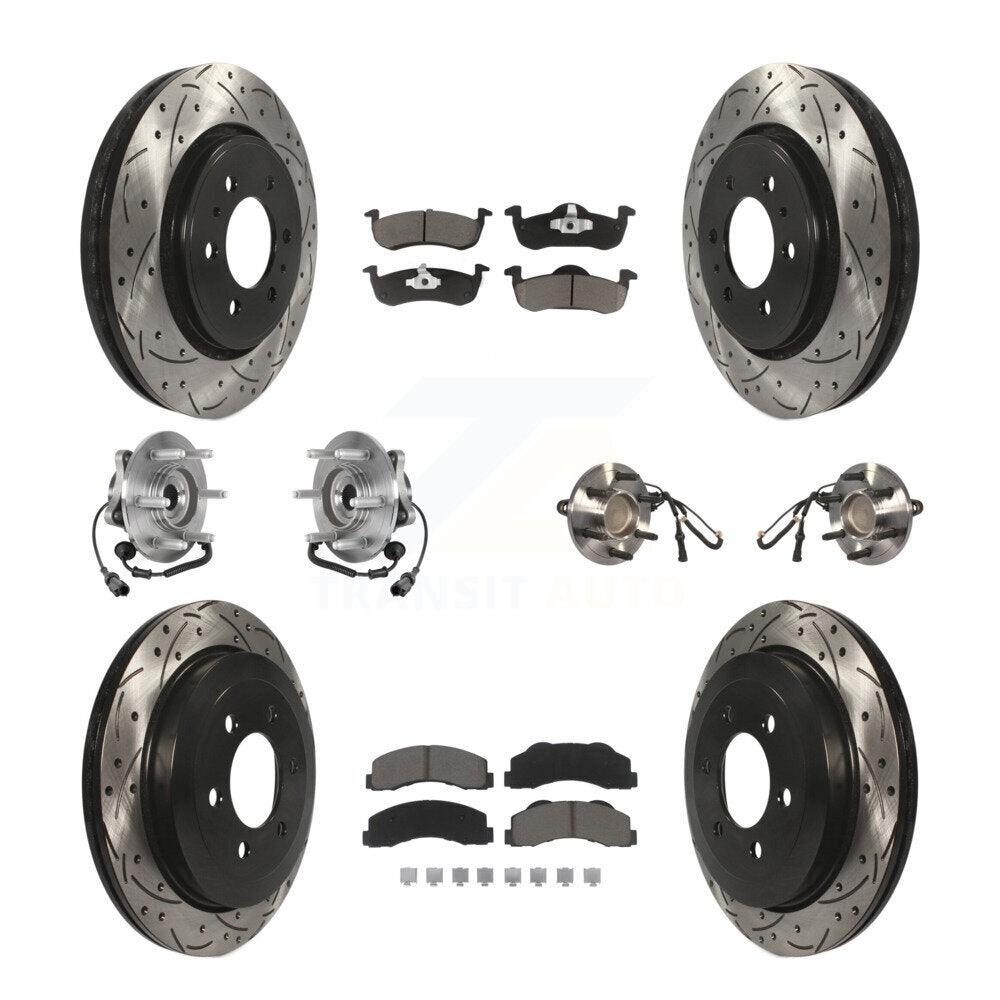 Kit de plaquettes de Rotor de frein revêtues de roulement de moyeu avant et arrière (10 pièces) pour Ford Expedition RW