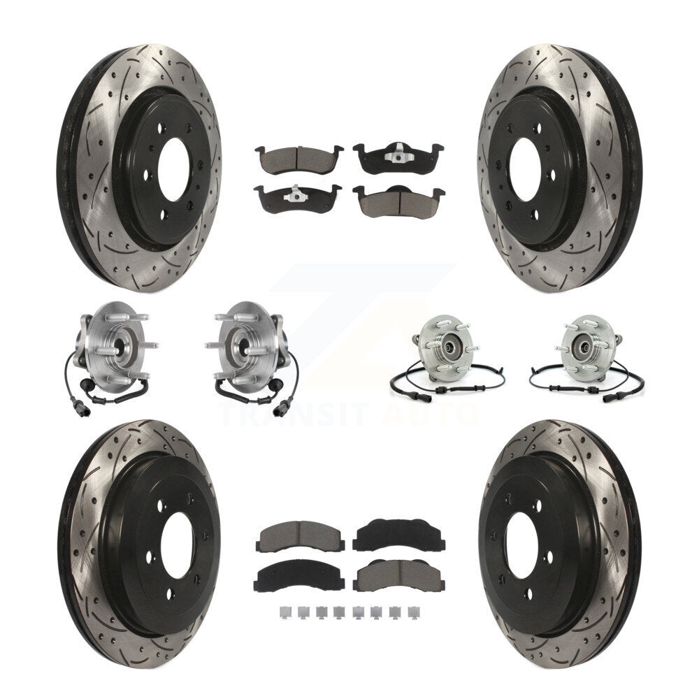 Kit de plaquettes de Rotor de frein revêtues de roulement de moyeu avant et arrière (10 pièces) pour Ford Expedition 4W