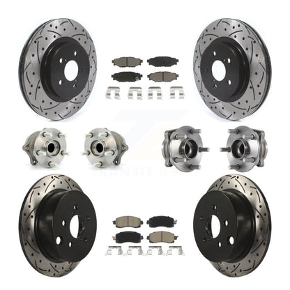 Kit de rotors et plaquettes de frein revêtus de roulement de moyeu avant et arrière (10 pièces) pour Subaru Crosstre