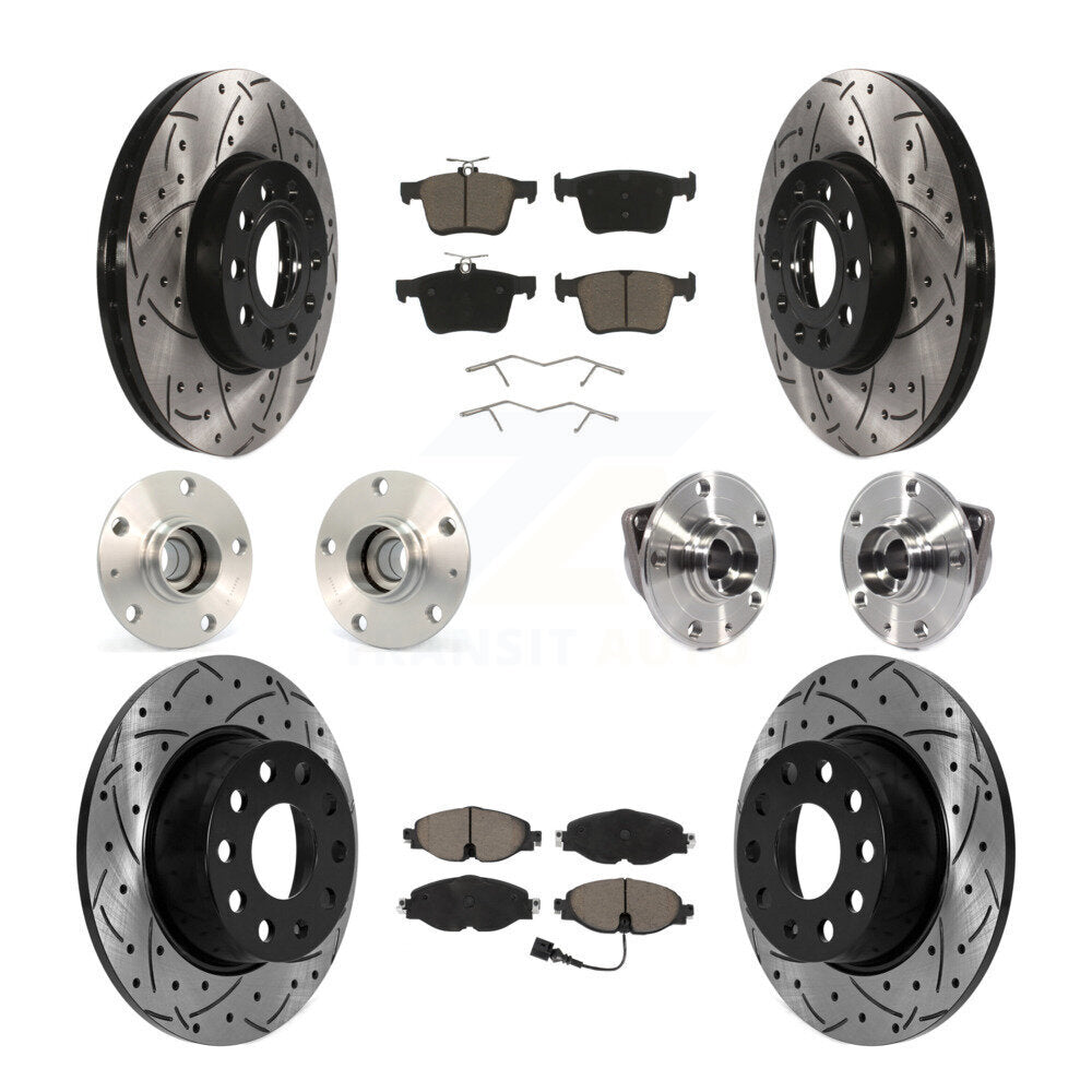 Kit de plaquettes de Rotor de frein, roulement de moyeu avant et arrière (10 pièces) pour Volkswagen Jetta 1.4