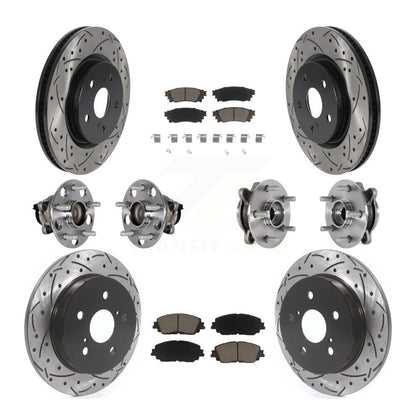 Kit de rotor et de plaquettes de frein à disque revêtus de roulement de moyeu avant et arrière (10 pièces) pour Toyota Camr