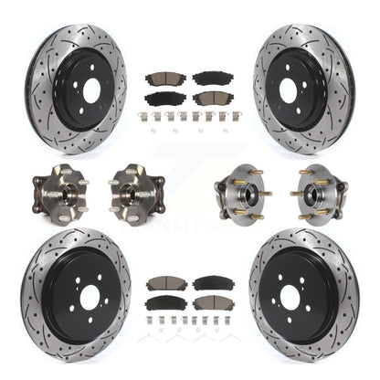 Kit de plaquettes de rotor de frein enduites de roulement de moyeu avant et arrière (10 pièces) pour Lexus RX350 RX450