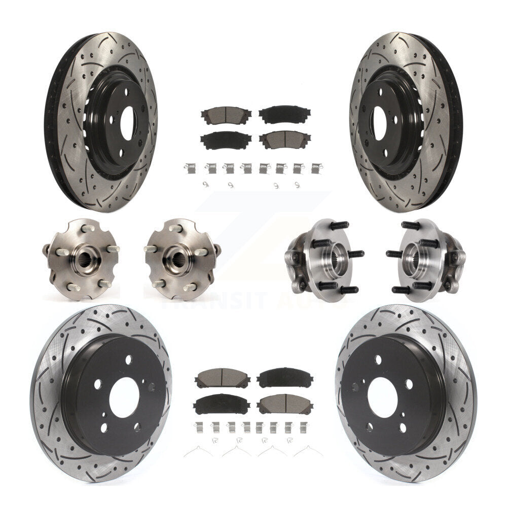 Kit de plaquettes de rotor de frein enduites de roulement de moyeu avant et arrière (10 pièces) pour Lexus NX300 NX200