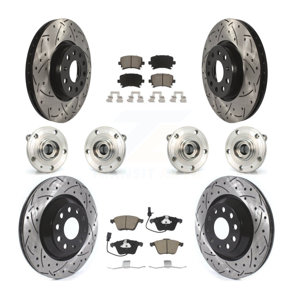 Kit de plaquettes de rotor de frein à disque revêtues de roulement de moyeu avant et arrière (10 pièces) pour Volkswagen C