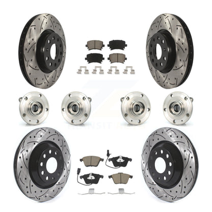 Kit de plaquettes de rotor de frein à disque revêtues de roulement de moyeu avant et arrière (10 pièces) pour Volkswagen C