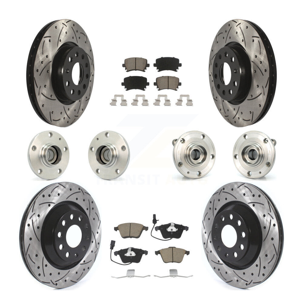 Kit de plaquettes de rotor de frein à disque revêtues de roulement de moyeu avant et arrière (10 pièces) pour Volkswagen C