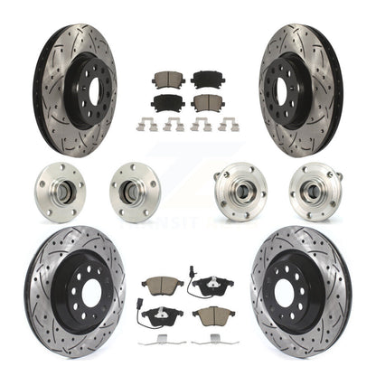 Kit de plaquettes de rotor de frein à disque revêtues de roulement de moyeu avant et arrière (10 pièces) pour Volkswagen C