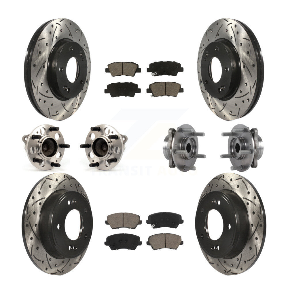 Kit de plaquettes de rotor de frein, roulement de moyeu avant et arrière (10 pièces) pour Hyundai Elantra G 17
