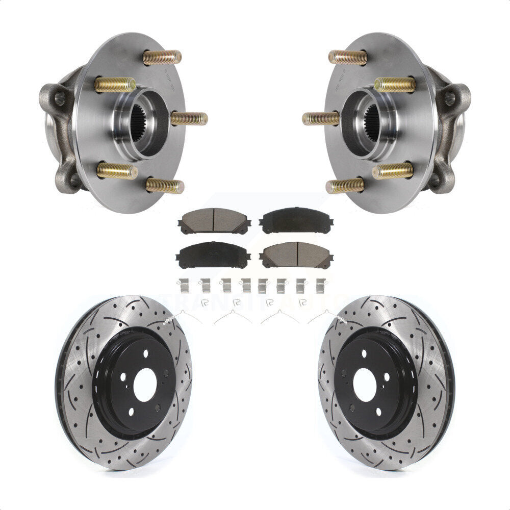 Kit de plaquettes de Rotor de frein, roulement de moyeu avant, fente percée, pour Lexus RX350 RX450h RX350
