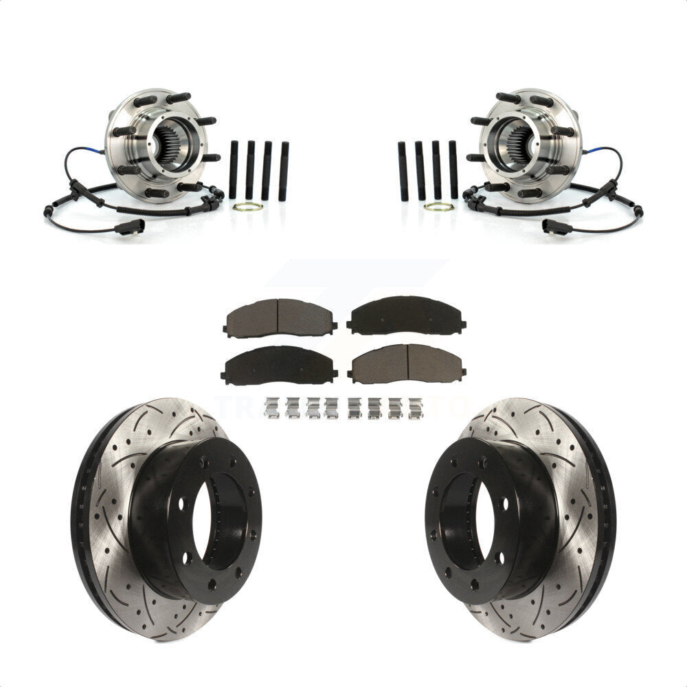 Kit de plaquettes de Rotor de frein, roulement de moyeu avant, fente percée, pour Ford F-250 Super Duty 4W