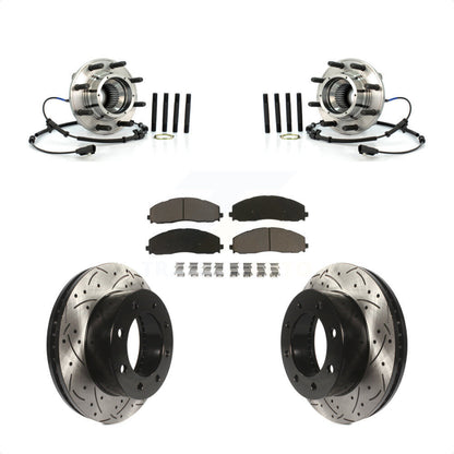 Kit de plaquettes de Rotor de frein, roulement de moyeu avant, fente percée, pour Ford F-250 Super Duty 4W