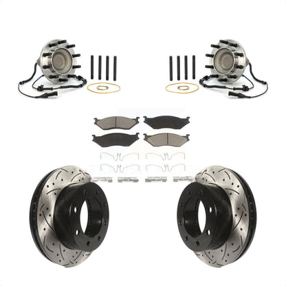 Kit de plaquettes de Rotor de frein, roulement de moyeu avant, fente de perçage, pour Ford F-450 Super Duty 4 X