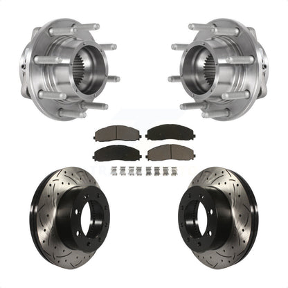 Kit de plaquettes de Rotor de frein, roulement de moyeu avant, fente de perçage, pour Ford F-350 Super Duty F-25