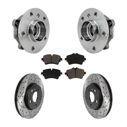 Kit de plaquettes de Rotor de frein, roulement de moyeu avant, fente de perçage revêtue, pour Mini Cooper Clubma