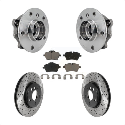 Ensemble de roulement de moyeu avant, fente de perçage revêtue, Kit de plaquettes de Rotor de frein pour Mini Coope