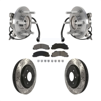 Kit de plaquettes de Rotor de frein, roulement de moyeu avant, fente de perçage, pour Ford Expedition Lincoln 4W