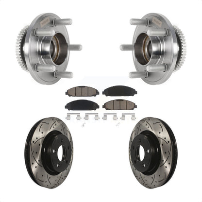 Kit de plaquettes de Rotor de frein, ensemble de roulements de moyeu avant, fente de perçage, pour Ford Mustang