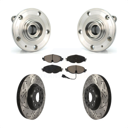 Kit de plaquettes de Rotor de frein, ensemble de roulements de moyeu avant, fente de perçage, pour Volkswagen Passa
