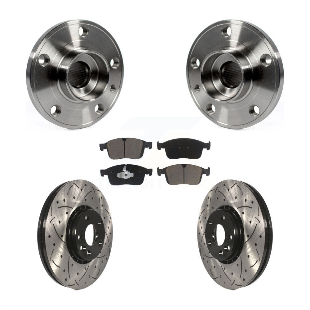 Ensemble de roulement de moyeu avant, fente de perçage revêtue, Kit de plaquettes de Rotor de frein pour Volvo XC6
