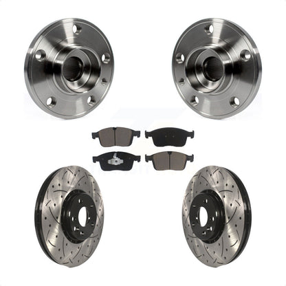 Ensemble de roulement de moyeu avant, fente de perçage revêtue, Kit de plaquettes de Rotor de frein pour Volvo XC6