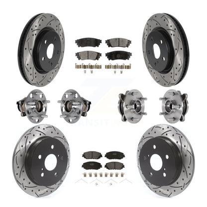 Kit de rotor et de plaquettes de frein à disque revêtus de roulement de moyeu avant et arrière (10 pièces) pour Toyota Camr