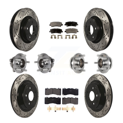 Kit de rotor et de plaquettes de frein à disque revêtus de roulement de moyeu avant et arrière (10 pièces) pour Ford Mustang