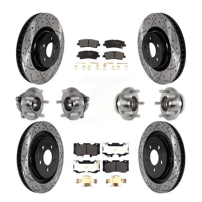 Kit de rotor et de plaquettes de frein à disque revêtus de roulement de moyeu avant et arrière (10 pièces) pour Ford Mustang