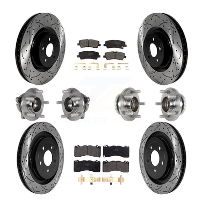 Kit de rotor et de plaquettes de frein à disque revêtus de roulement de moyeu avant et arrière (10 pièces) pour Ford Mustang