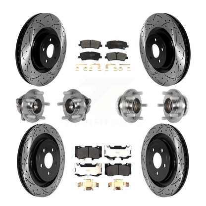 Kit de rotor et de plaquettes de frein à disque revêtus de roulement de moyeu avant et arrière (10 pièces) pour Ford Mustang