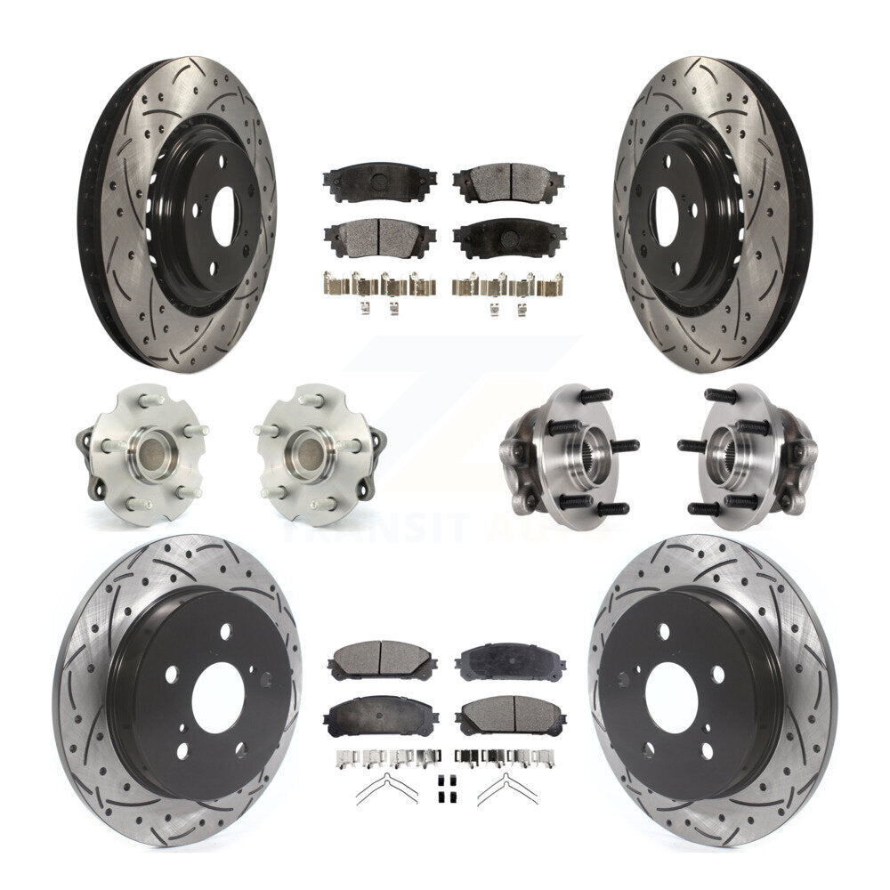 Kit de plaquettes de rotor de frein enduites de roulement de moyeu avant et arrière (10 pièces) pour Lexus NX300 NX200