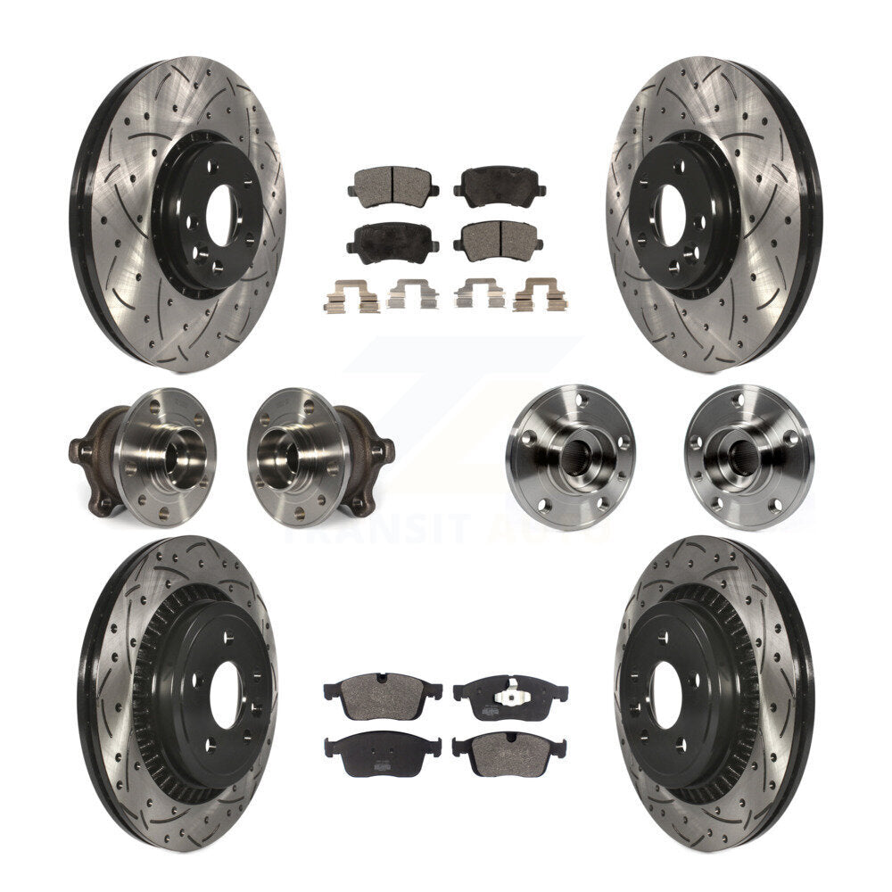 Kit de plaquettes de rotor de frein revêtues de roulement de moyeu avant et arrière (10 pièces) pour Volvo XC60 AW 2017