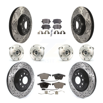 Kit de plaquettes de rotor de frein à disque revêtues de roulement de moyeu avant et arrière (10 pièces) pour Volkswagen C