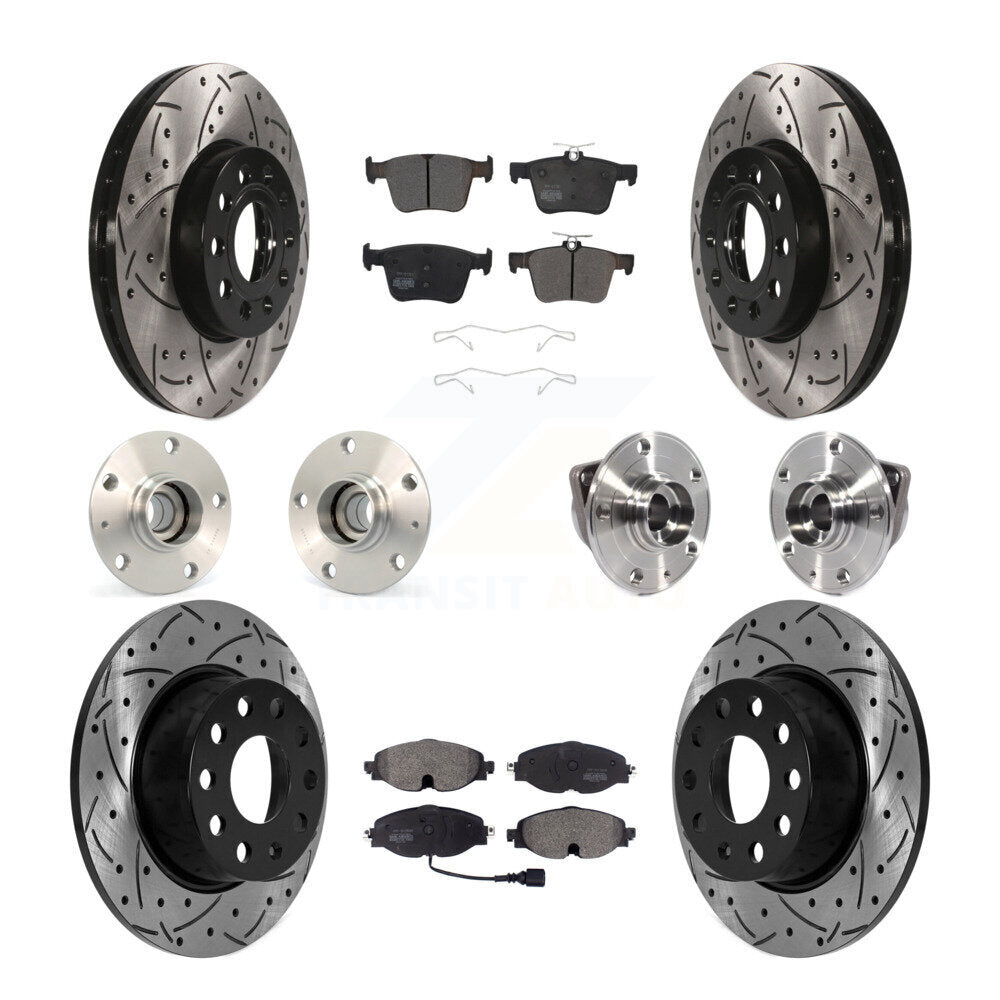 Kit de plaquettes de Rotor de frein, roulement de moyeu avant et arrière (10 pièces) pour Volkswagen Jetta 1.4