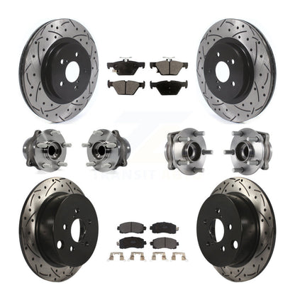 Kit de rotors et plaquettes de frein revêtus de roulement de moyeu avant et arrière (10 pièces) pour Subaru Crosstre