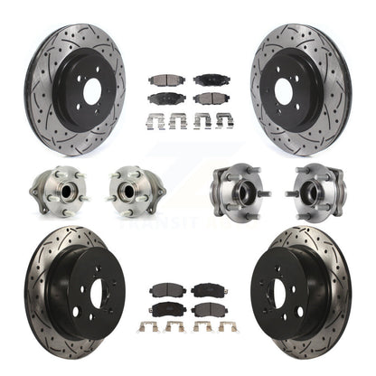 Kit de rotors et plaquettes de frein revêtus de roulement de moyeu avant et arrière (10 pièces) pour Subaru Crosstre