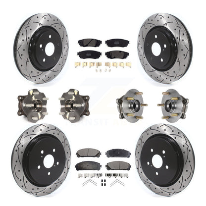 Kit de plaquettes de rotor de frein enduites de roulement de moyeu avant et arrière (10 pièces) pour Lexus RX350 RX450