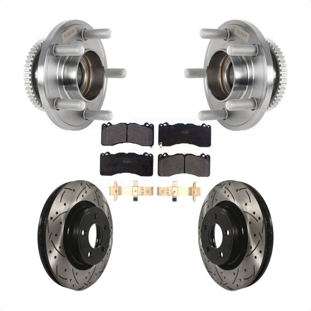 Kit de plaquettes de Rotor de frein, roulement de moyeu avant, fente de perçage revêtue, pour Ford Mustang V 2015