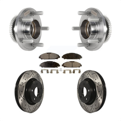 Kit de plaquettes de Rotor de frein, ensemble de roulements de moyeu avant, fente de perçage, pour Ford Mustang