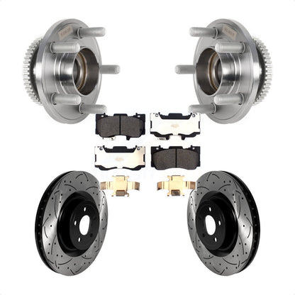 Kit de plaquettes de Rotor de frein, ensemble de roulements de moyeu avant, fente de perçage, pour Ford Mustang