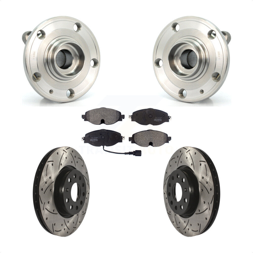 Kit de plaquettes de Rotor de frein, ensemble de roulements de moyeu avant, fente de perçage, pour Volkswagen Passa
