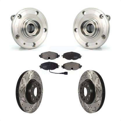 Kit de plaquettes de Rotor de frein, ensemble de roulements de moyeu avant, fente de perçage, pour Volkswagen Passa