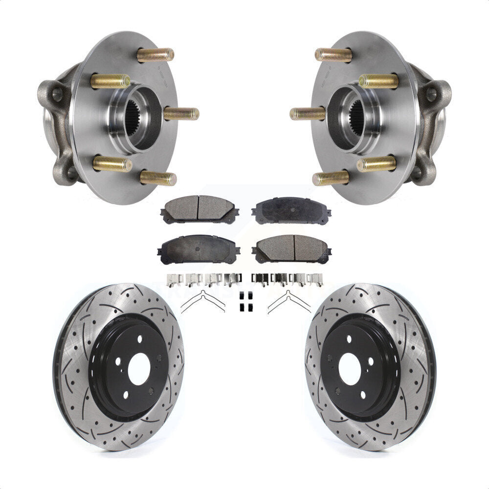 Kit de plaquettes de Rotor de frein, roulement de moyeu avant, fente percée, pour Lexus RX350 RX450h RX350