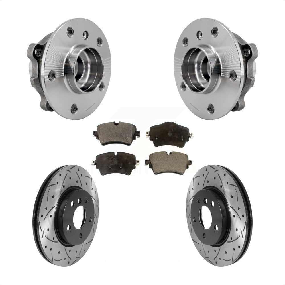 Kit de plaquettes de Rotor de frein, roulement de moyeu avant, fente de perçage revêtue, pour Mini Cooper Clubma