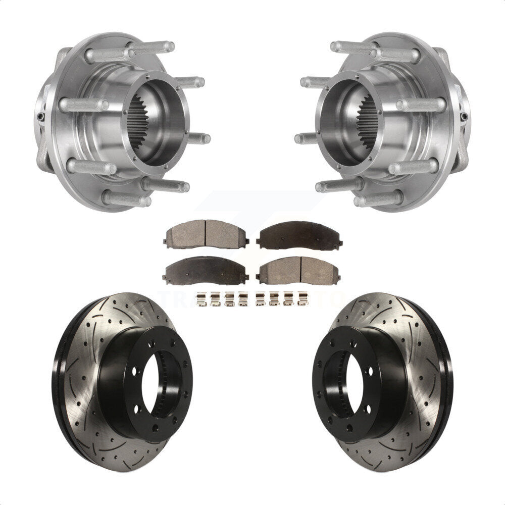 Kit de plaquettes de Rotor de frein, roulement de moyeu avant, fente de perçage, pour Ford F-350 Super Duty F-25