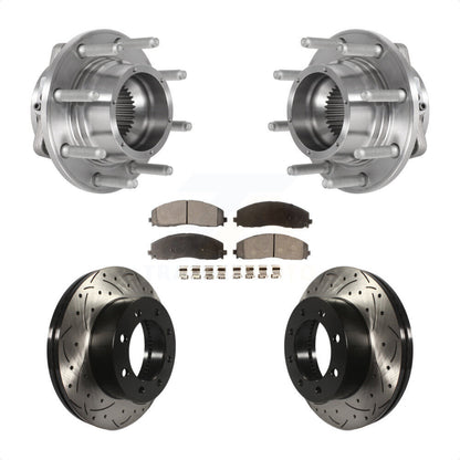 Kit de plaquettes de Rotor de frein, roulement de moyeu avant, fente de perçage, pour Ford F-350 Super Duty F-25