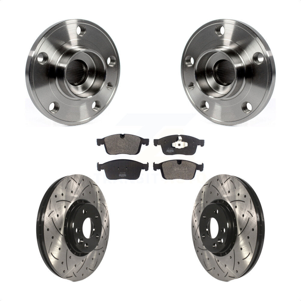 Ensemble de roulement de moyeu avant, fente de perçage revêtue, Kit de plaquettes de Rotor de frein pour Volvo XC6