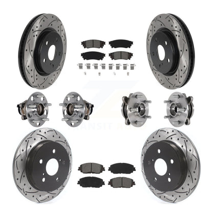 Kit de rotor et de plaquettes de frein à disque revêtus de roulement de moyeu avant et arrière (10 pièces) pour Toyota Camr
