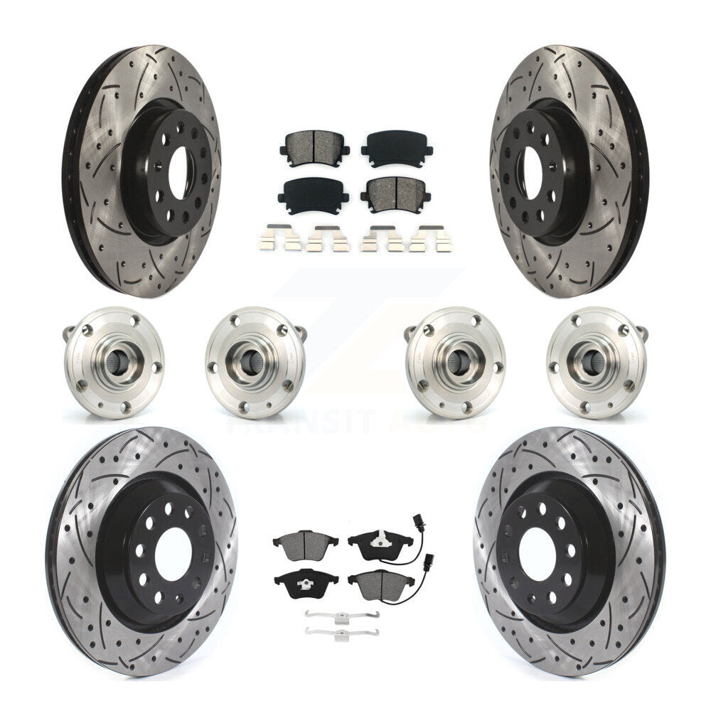 Kit de plaquettes de rotor de frein à disque revêtues de roulement de moyeu avant et arrière (10 pièces) pour Volkswagen C