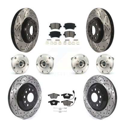 Kit de plaquettes de rotor de frein à disque revêtues de roulement de moyeu avant et arrière (10 pièces) pour Volkswagen C