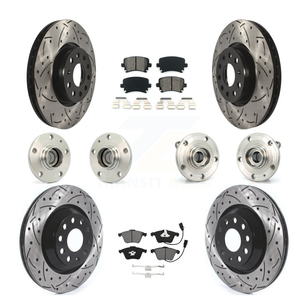 Kit de plaquettes de rotor de frein à disque revêtues de roulement de moyeu avant et arrière (10 pièces) pour Volkswagen C